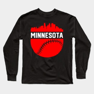 Downtown MPLS STP Minnesota Skyline Baseball Long Sleeve T-Shirt